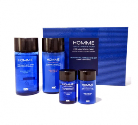 KUC Skin Control Homme 2 Set Skincare For Men Toner Emulsion Moisture Adenosine Elasticity