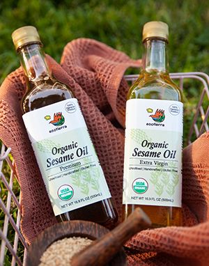 [에코티에라] 100% 유기농 건강한 참기름 (맑은 참기름, 진한 참기름) Organic Sesame Oil Premium/Extra Virgin
